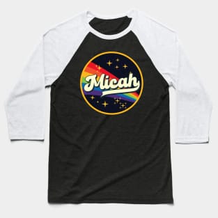 Micah // Rainbow In Space Vintage Style Baseball T-Shirt